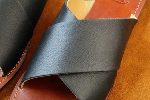 Handcrafted Black Leather Cross Sandals – Timeless Elegance