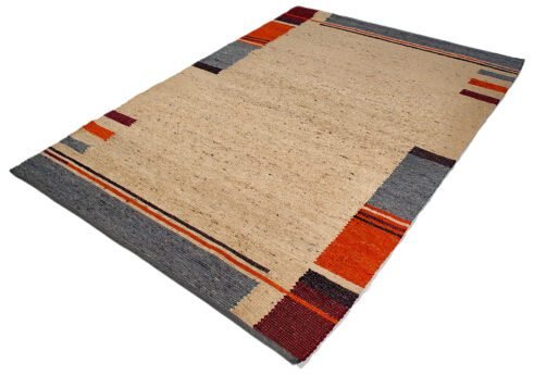Handwoven Moroccan wool rug with vibrant geometric patterns, blending tradition and modern aesthetics for a stylish addition to any home