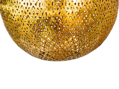 Suspension Marocaine Dorée en Laiton – Modèle Sphère OrientalE