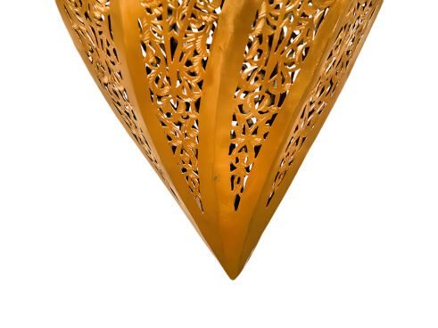 Golden Moroccan Drop Pendant – Hand-Pierced Elegance