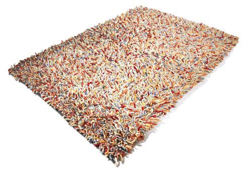 Handcrafted Moroccan multi-color wool rug with a rich, textured surface that brings warmth and style to any space